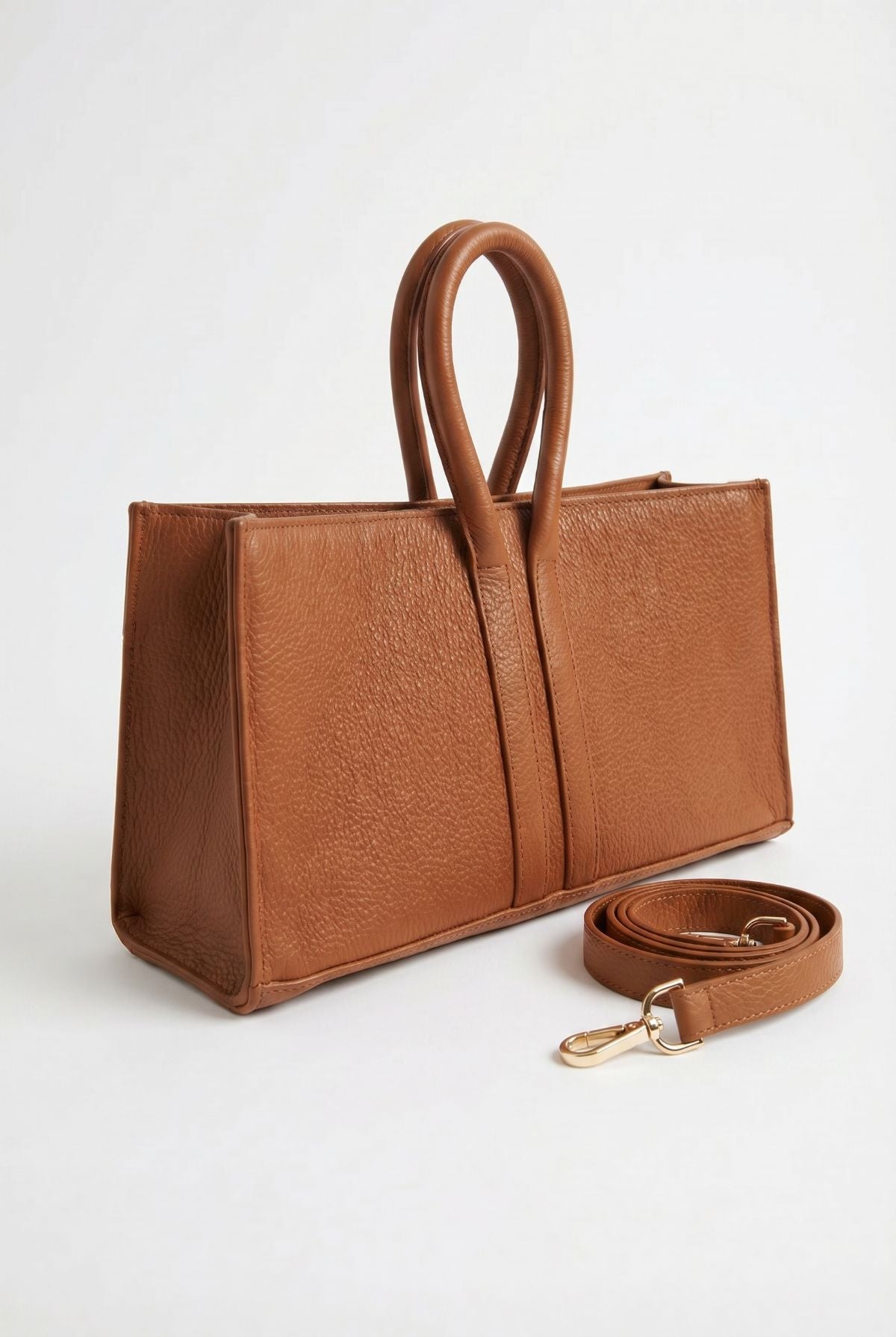 Mini Sally Leather Tote Caramel - Mesch - COLOR GAME