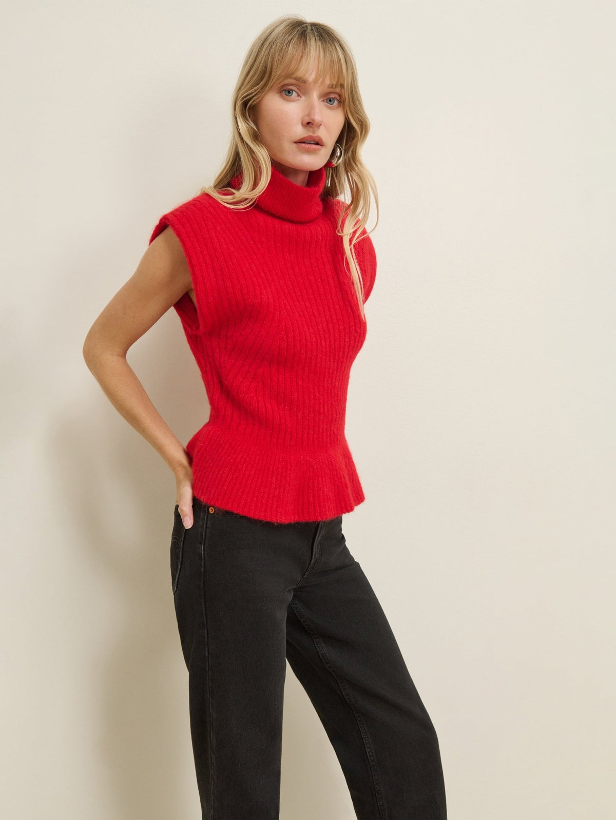 Miranda Rouge Red Turtleneck Tank by Nation LTD
