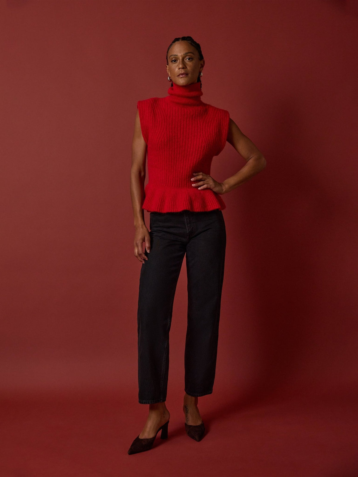 Miranda Rouge Red Turtleneck Tank by Nation LTD