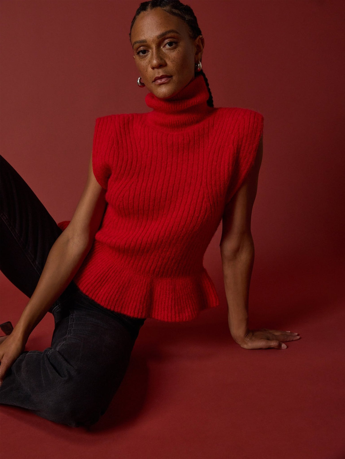 Miranda Rouge Red Turtleneck Tank by Nation LTD
