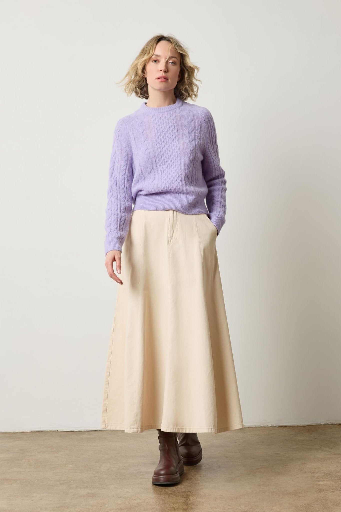 Mixed Stitch Pullover Sweater - Lilla P - COLOR GAME
