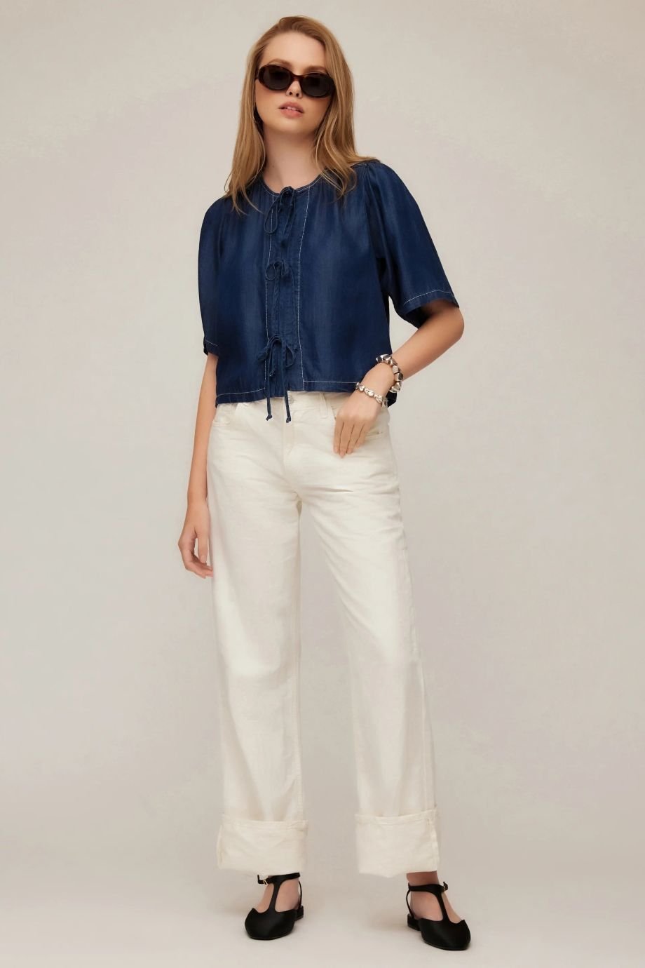 Nadine Bow Detail Top - FINAL SALE - Fifteen Twenty - COLOR GAME