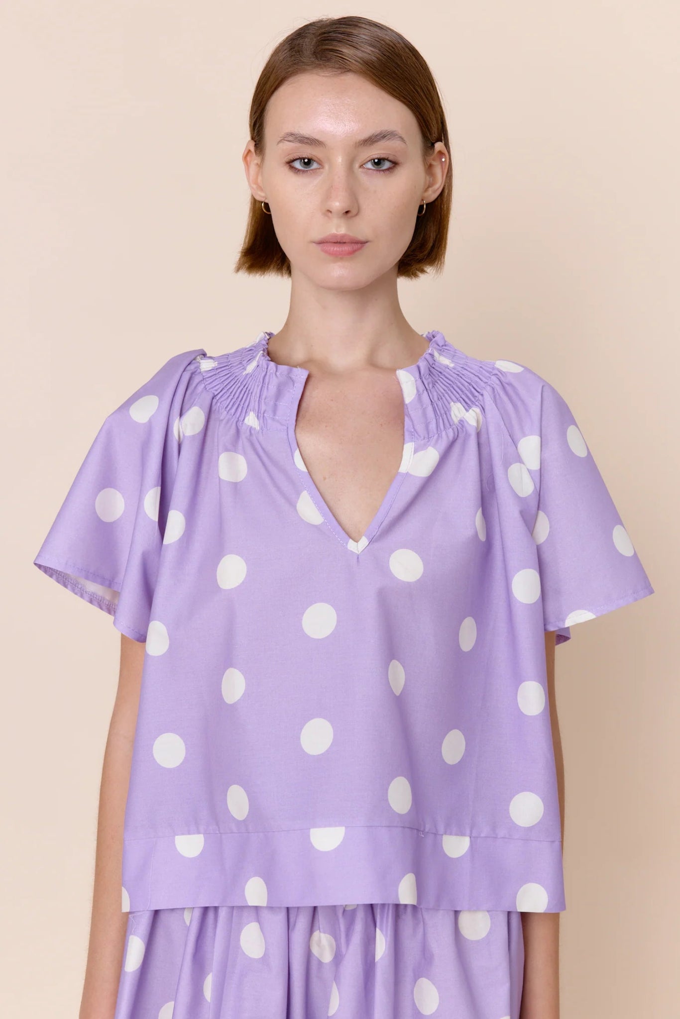 Natalie Smocked Neck Blouse - Sofia - COLOR GAME