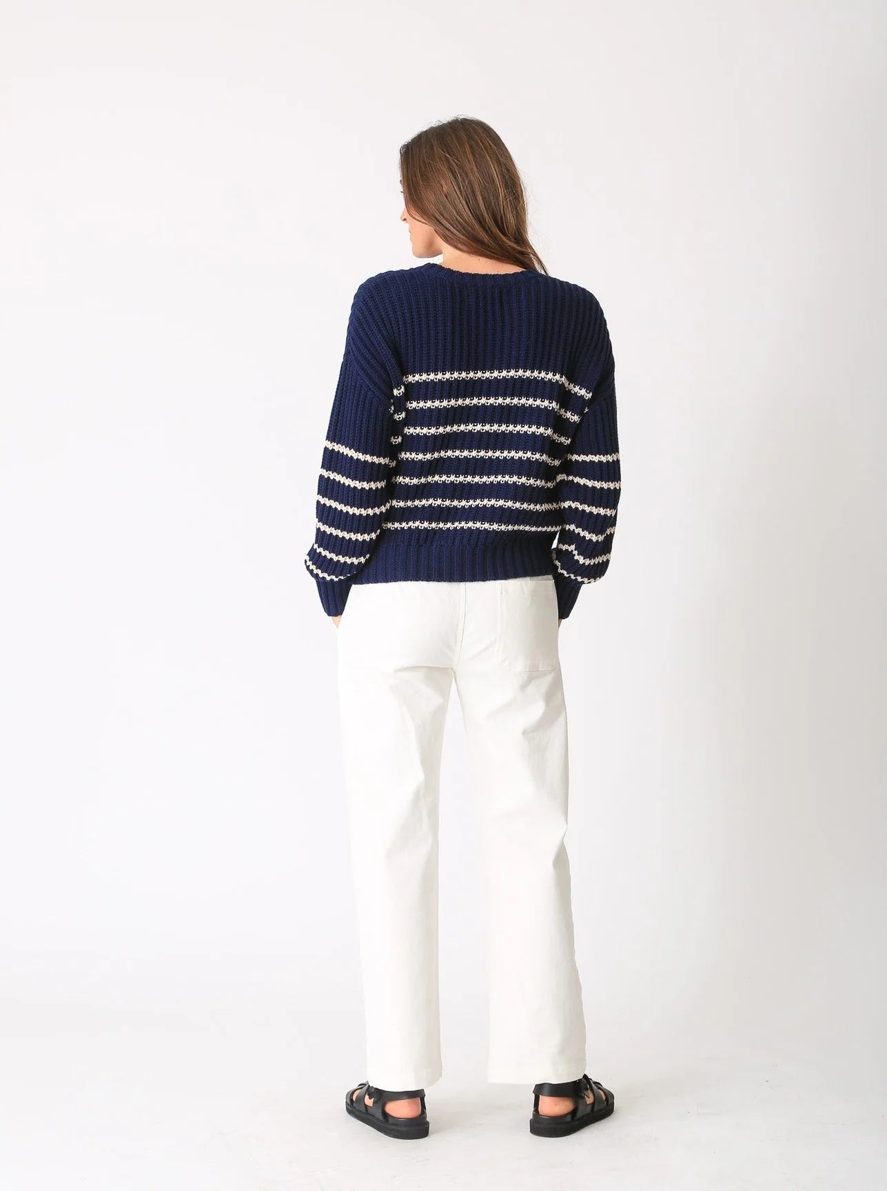 Nautical Sweater Indigo/Ivory Stripe - FINAL SALE - Electric & Rose - COLOR GAME