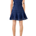 Navy Plunging Neck Lace Trim Dress - Endless Rose - COLOR GAME