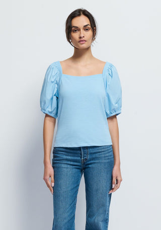 Naya Puff Sleeve Top Powder Blue - Nation LTD - COLOR GAME