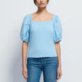 Naya Puff Sleeve Top Powder Blue - Nation LTD - COLOR GAME