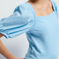 Naya Puff Sleeve Top Powder Blue - Nation LTD - COLOR GAME