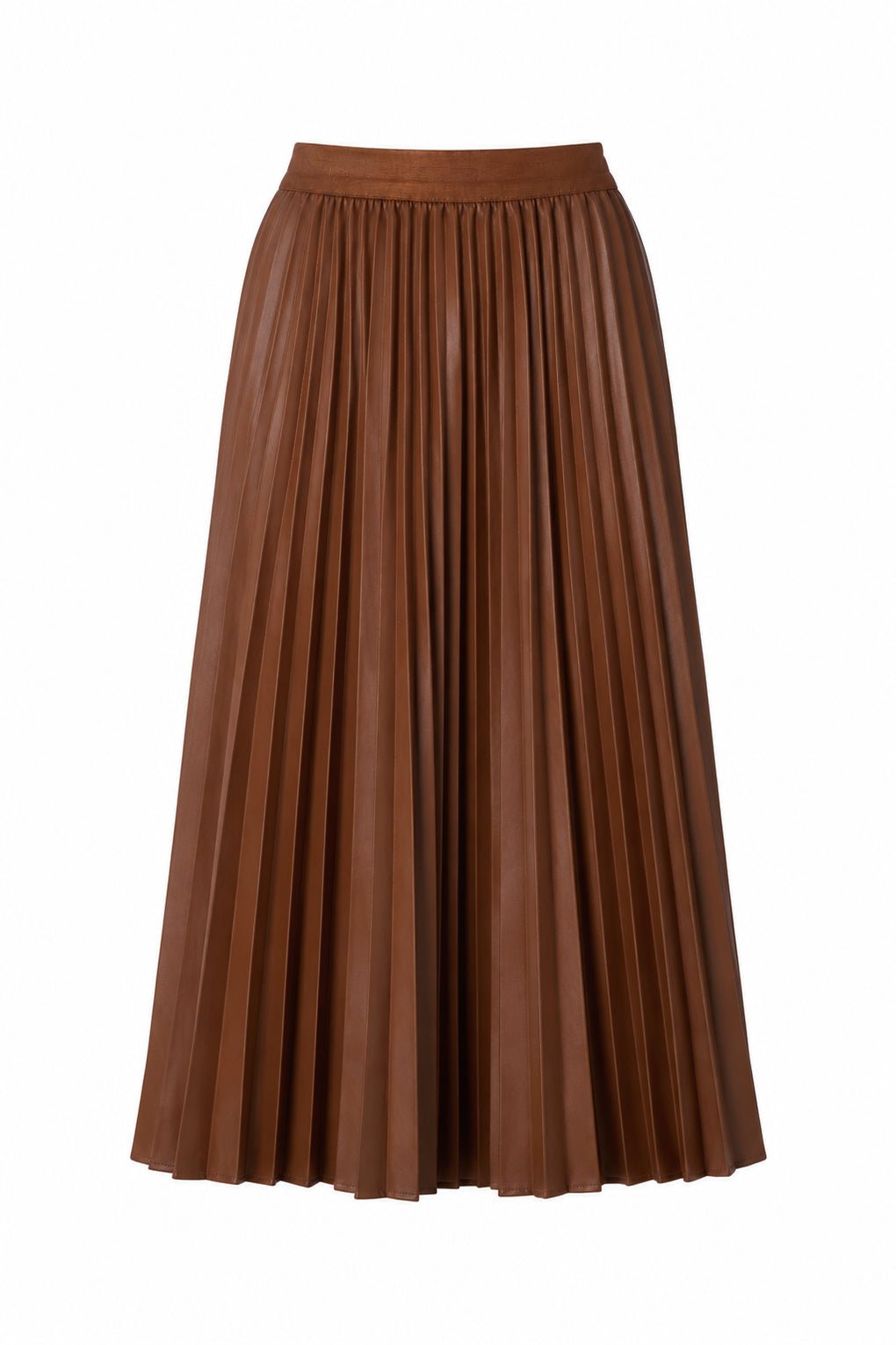 Nia copper faux leather pleated skirt by JS71