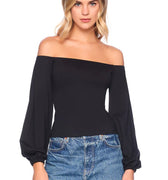 Off - Shoulder Poet Sleeve Top - Susana Monaco - COLOR GAME