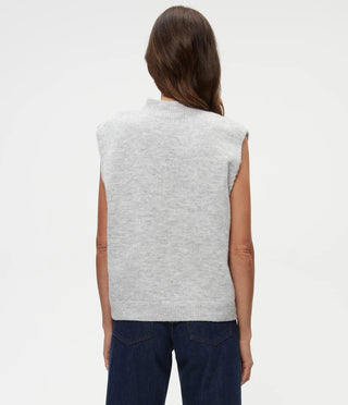 Opie Mock Neck Sweater Vest Heather Gray - Michael Stars - COLOR GAME