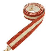 Orange and Cream Stripe Beaded Strap - LA Chic - COLOR GAME