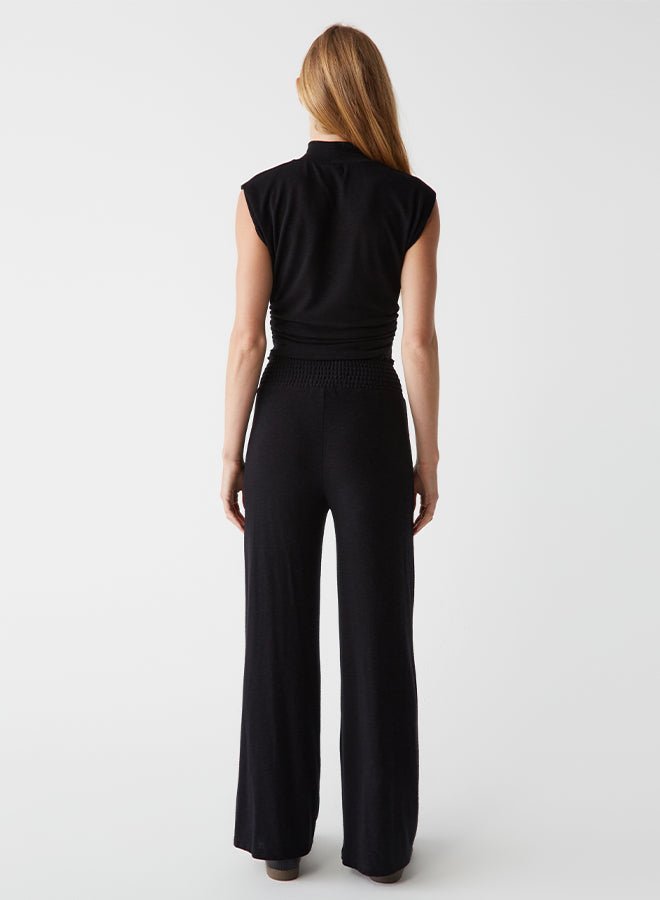 Ozzie Wide Leg Jersey Pants Black - Michael Stars - COLOR GAME