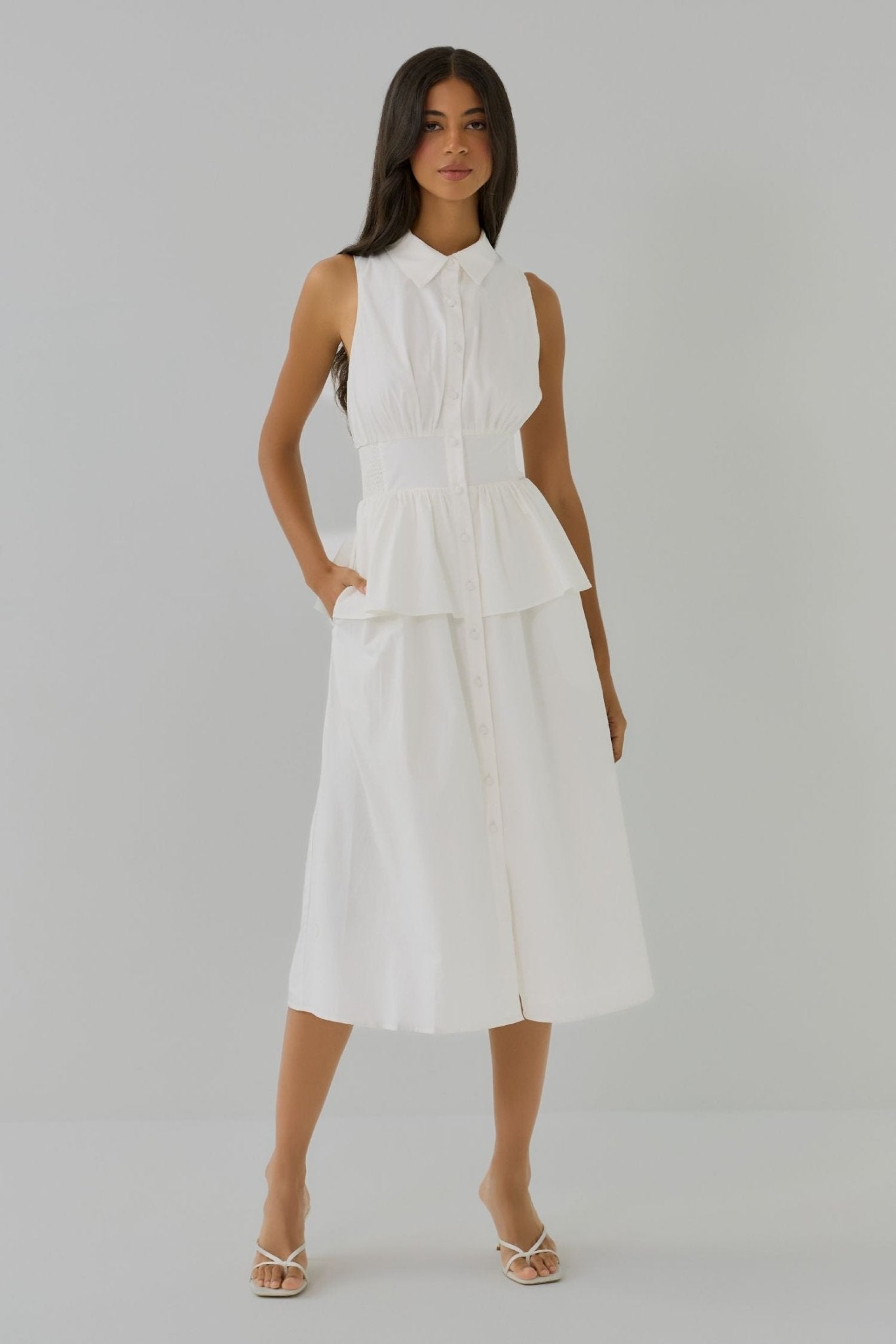 Paulette White Midi Dress - Hutch - COLOR GAME