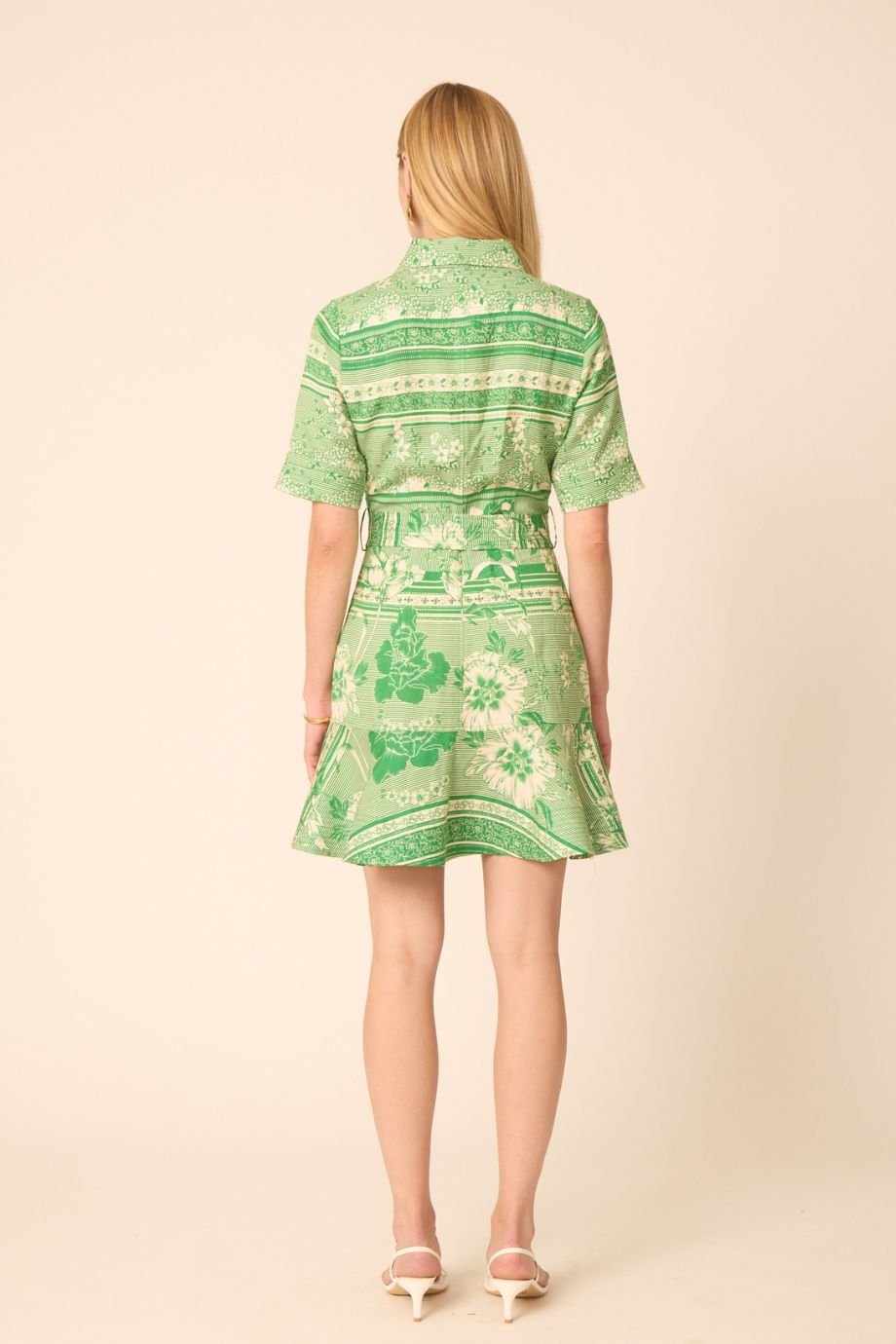Payden Floating Green Floral Mini Dress - Gilner Farrar - COLOR GAME
