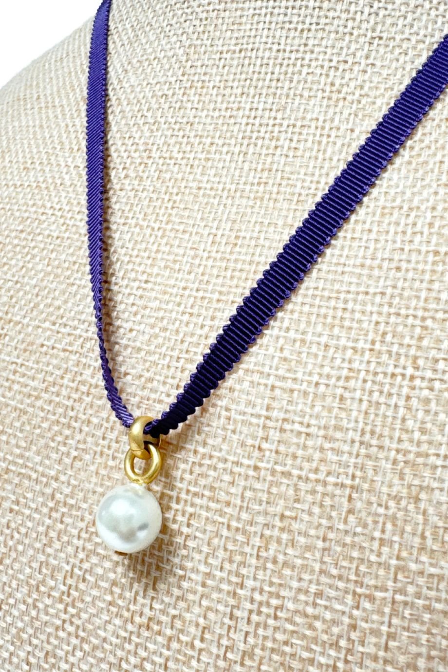 Pearl Drop Pendant Necklace Purple - Gameday Luxe - COLOR GAME