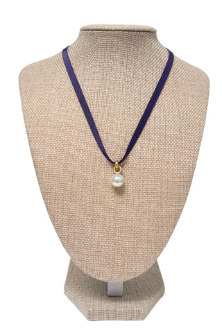 Pearl Drop Pendant Necklace Purple - Gameday Luxe - COLOR GAME