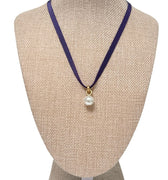 Pearl Drop Pendant Necklace Purple - Gameday Luxe - COLOR GAME