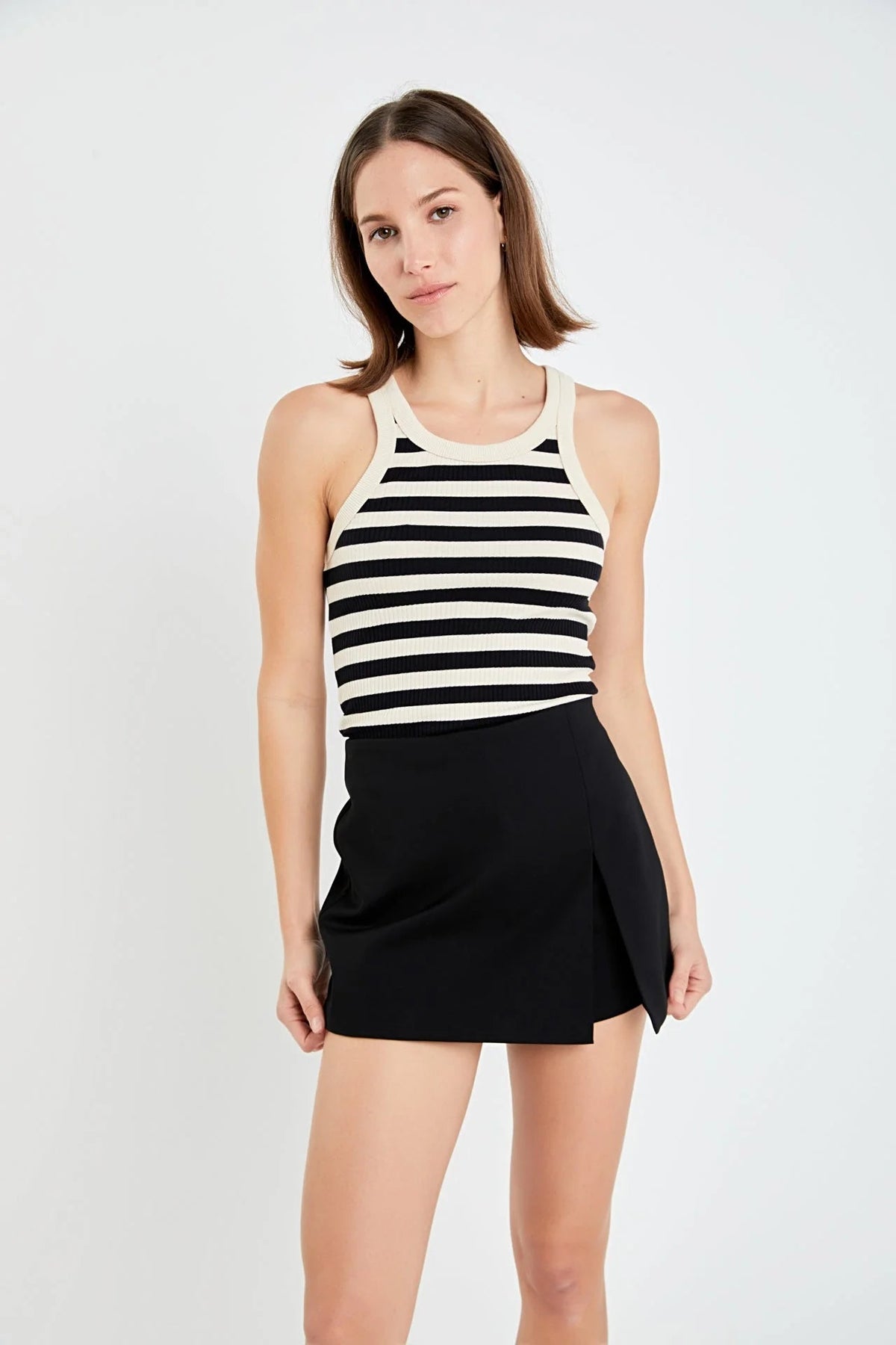 Penny Slit Detail Skort Black - English Factory - COLOR GAME