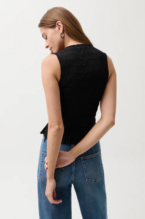 Phoebe Smocked Peplum Tank - Pistola - COLOR GAME