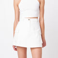 Pocket Detail Skort- Ivory - English Factory - Color Game