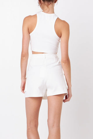 Pocket Detail Skort- Ivory - English Factory - Color Game