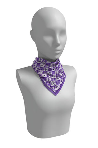 Purple + Black Checkerboard Gameday Scarf - Swells - COLOR GAME