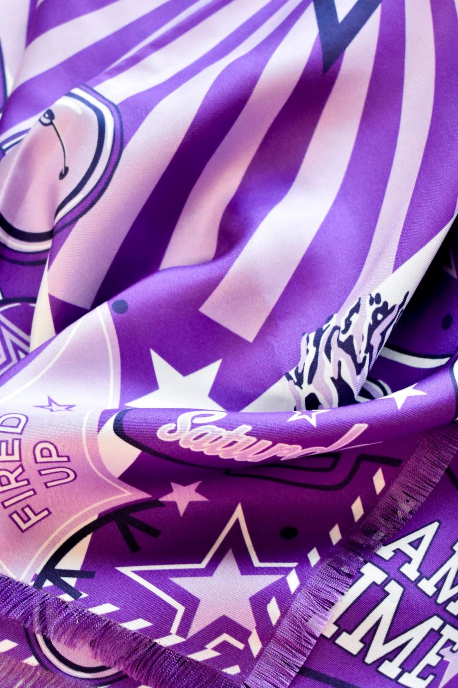 Purple Fringed Spirit Scarf - Saturday Silks - COLOR GAME