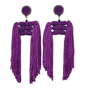 Purple Lauren Beaded Tassel Earrings - Hello Edie - COLOR GAME