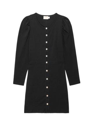 Rae Placket Front Dress Black - Nation LTD - COLOR GAME