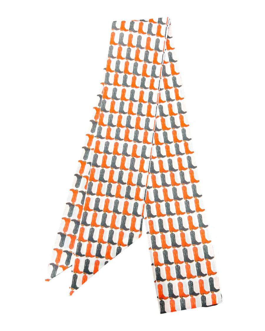 Red + Black Boots Silk Frilly Scarf - Brooke Wright - COLOR GAME