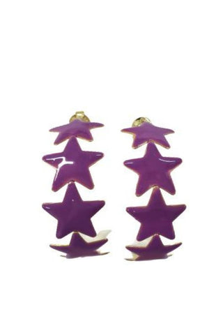 Resin Aaron Star Hoops- Purple - Sheila Fajl - Color Game