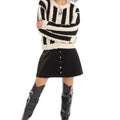 Rhinestone Mini Skirt Black - Allison New York - COLOR GAME