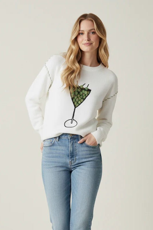 Riley Crewneck Sweater Extra Olives - Ellsworth + Ivey - COLOR GAME