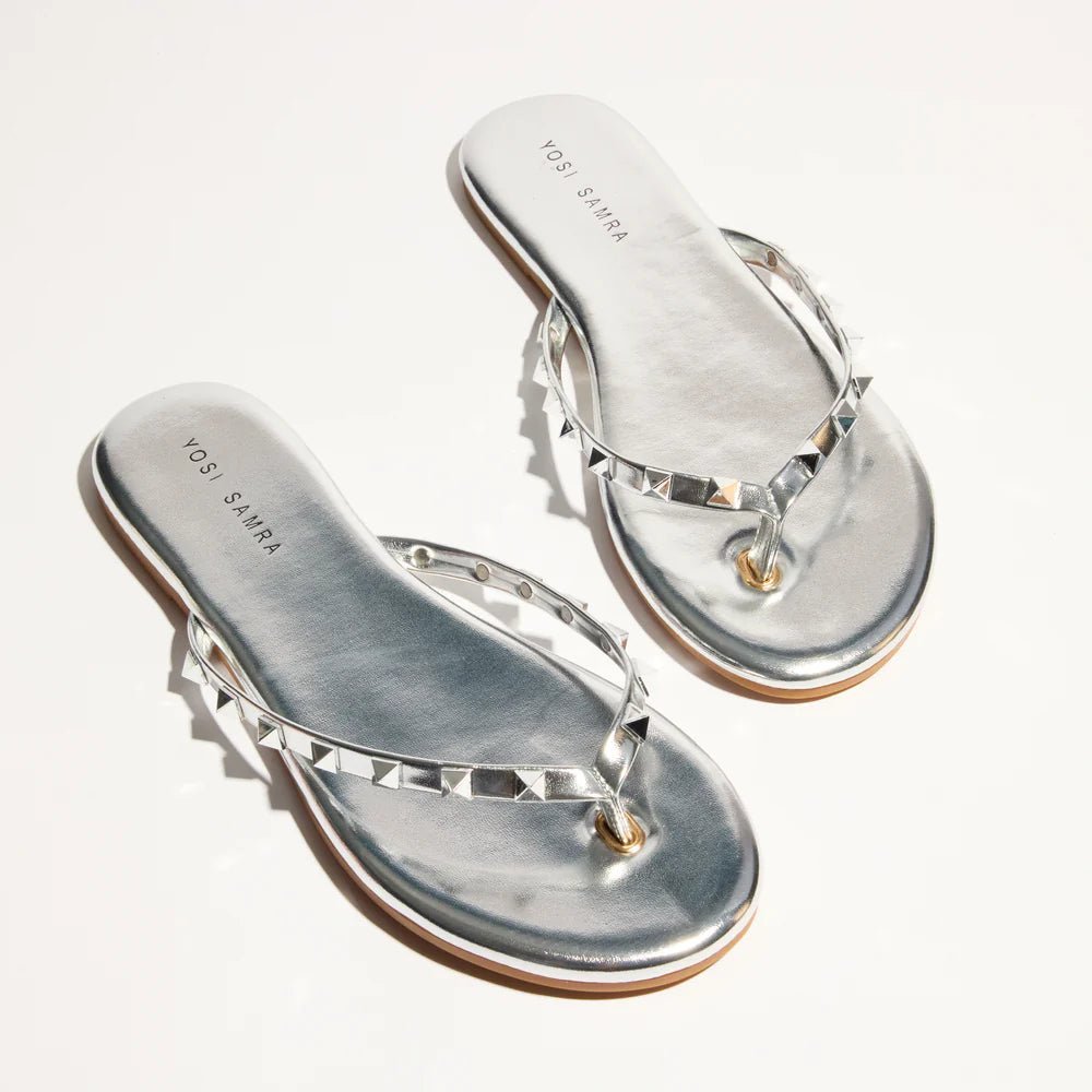 Rivington Stud Flip Flop Silver - Yosi Samra - COLOR GAME