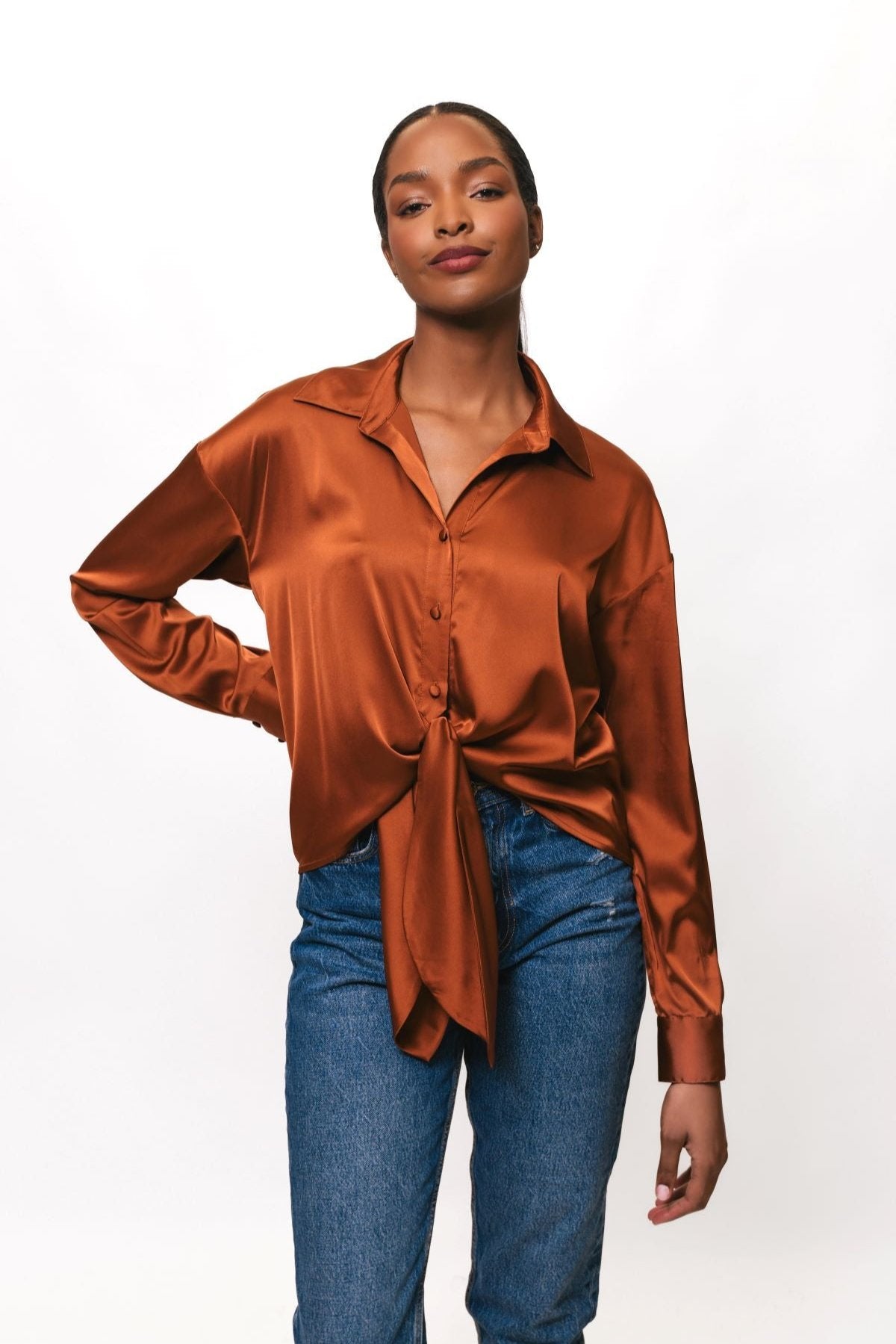 Robbie Tie - Front Blouse Caramel - Hutch - COLOR GAME