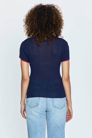 Romy Crew Neck Top Navy - Pistola - Color Game