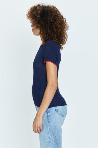 Romy Crew Neck Top Navy - Pistola - Color Game