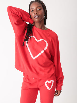 Ronan Heart Pullover Chili - Electric & Rose - COLOR GAME