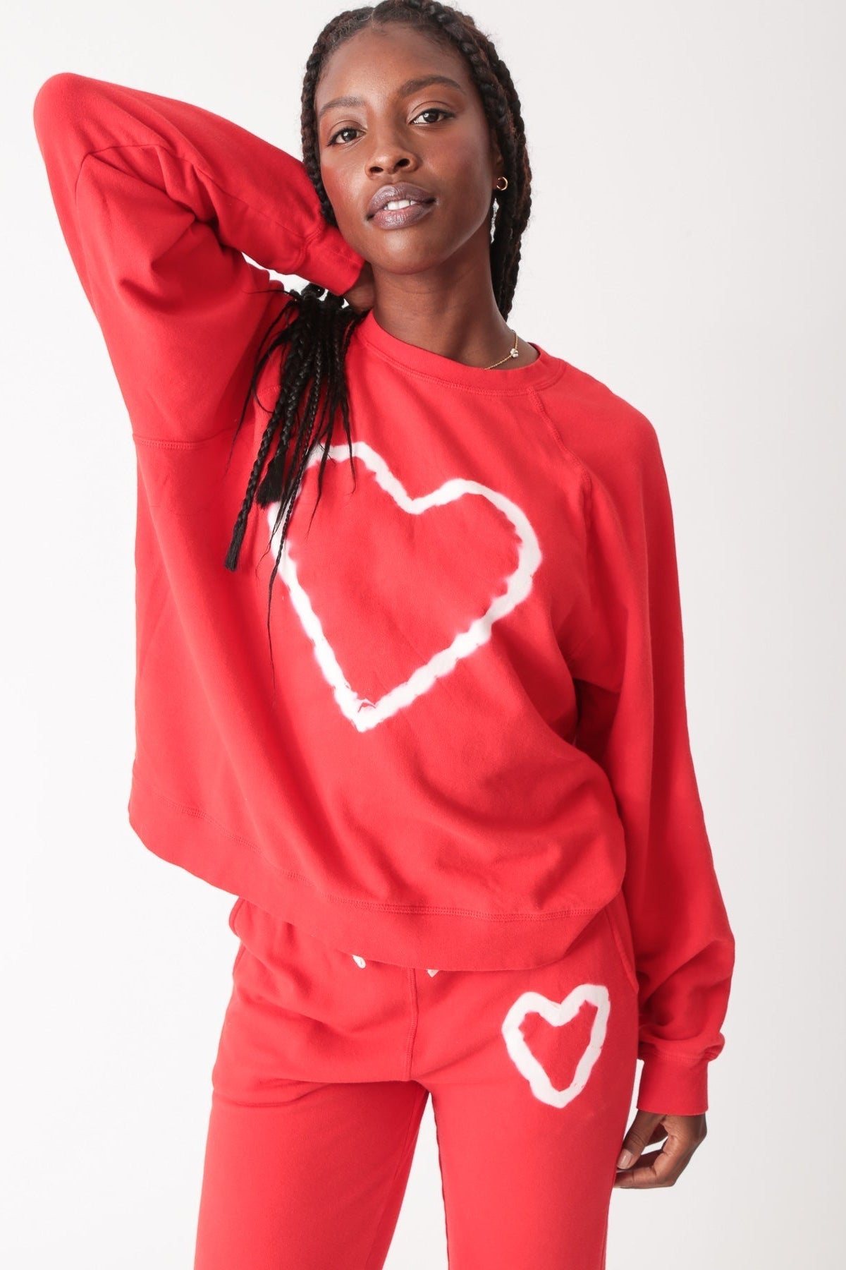 Ronan Heart Pullover Chili - Electric & Rose - COLOR GAME
