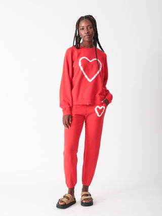 Ronan Heart Pullover Chili - Electric & Rose - COLOR GAME