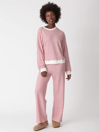 Ronan Pullover Ivory + Chili Stripe - Electric & Rose - COLOR GAME