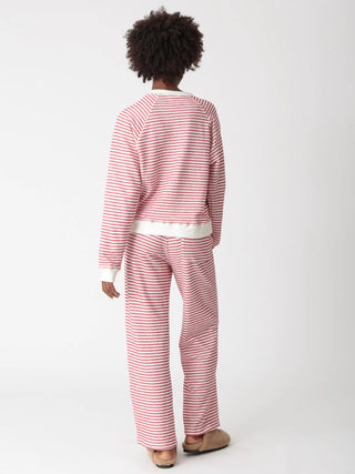 Ronan Pullover Ivory + Chili Stripe - Electric & Rose - COLOR GAME