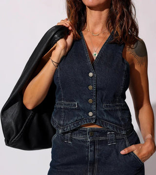 Rory Dark Denim Vest - Cleobella - COLOR GAME