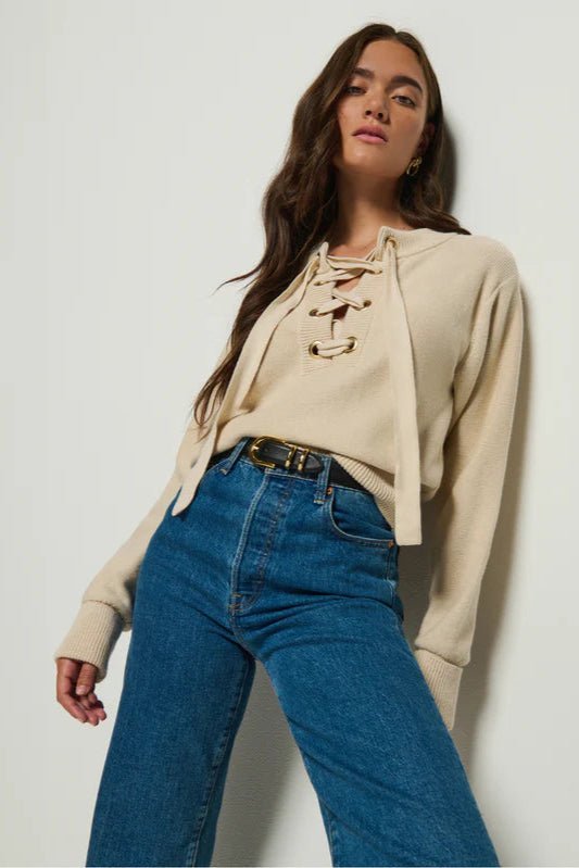 Rory Lace - Up Sweater Parchment - Nation LTD - COLOR GAME