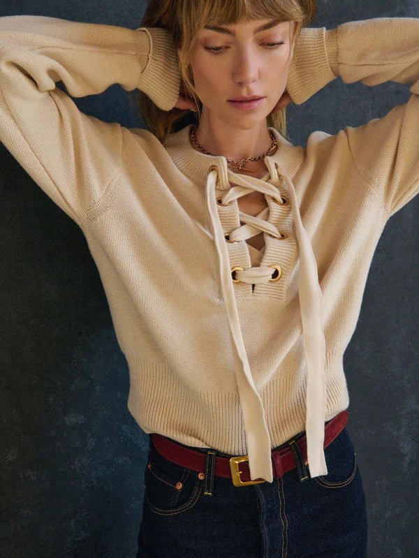 Rory Lace - Up Sweater Parchment - Nation LTD - COLOR GAME