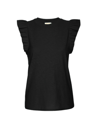 Ruffle Paulette Tank Jet Black - Nation LTD - COLOR GAME