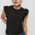 Ruffle Paulette Tank Jet Black - Nation LTD - COLOR GAME