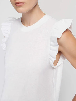 Ruffle Paulette Tank White - Nation LTD - COLOR GAME