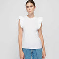 Ruffle Paulette Tank White - Nation LTD - COLOR GAME